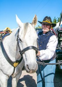 Tom Harris and his horse, Shadow, are part of the 1st Nevada Volunteer Cavalry Civil War re-enactors.
