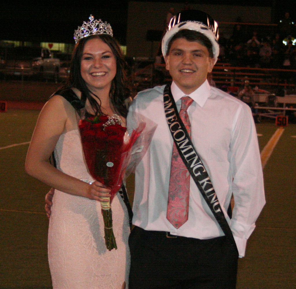 Sophia Terhaar and Drake Howe were named the Homecoming Queen and King Friday night at Fernley High School.