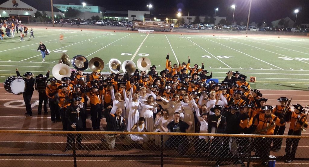 Photo courtesy Lyon County School District The Fernley High School Band participated in the Robert McQueen High School Extravaganza band competition this weekend and walked away with first place. They also brought home trophies for Outstanding Guard Class AAAA and Outstanding Woodwinds Class AAAA. The band is led by Jason Smith and the Color Guard is led by Kelly Henke.